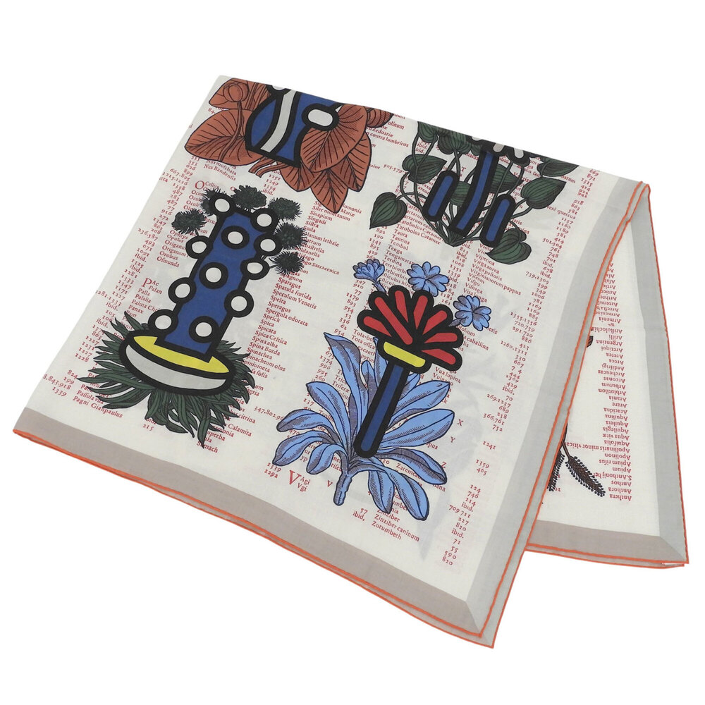 HERMES Carre Geant 140 BOTANICA GRAFICA Cashmere Silk Scarf/Muffler, Multi-co...